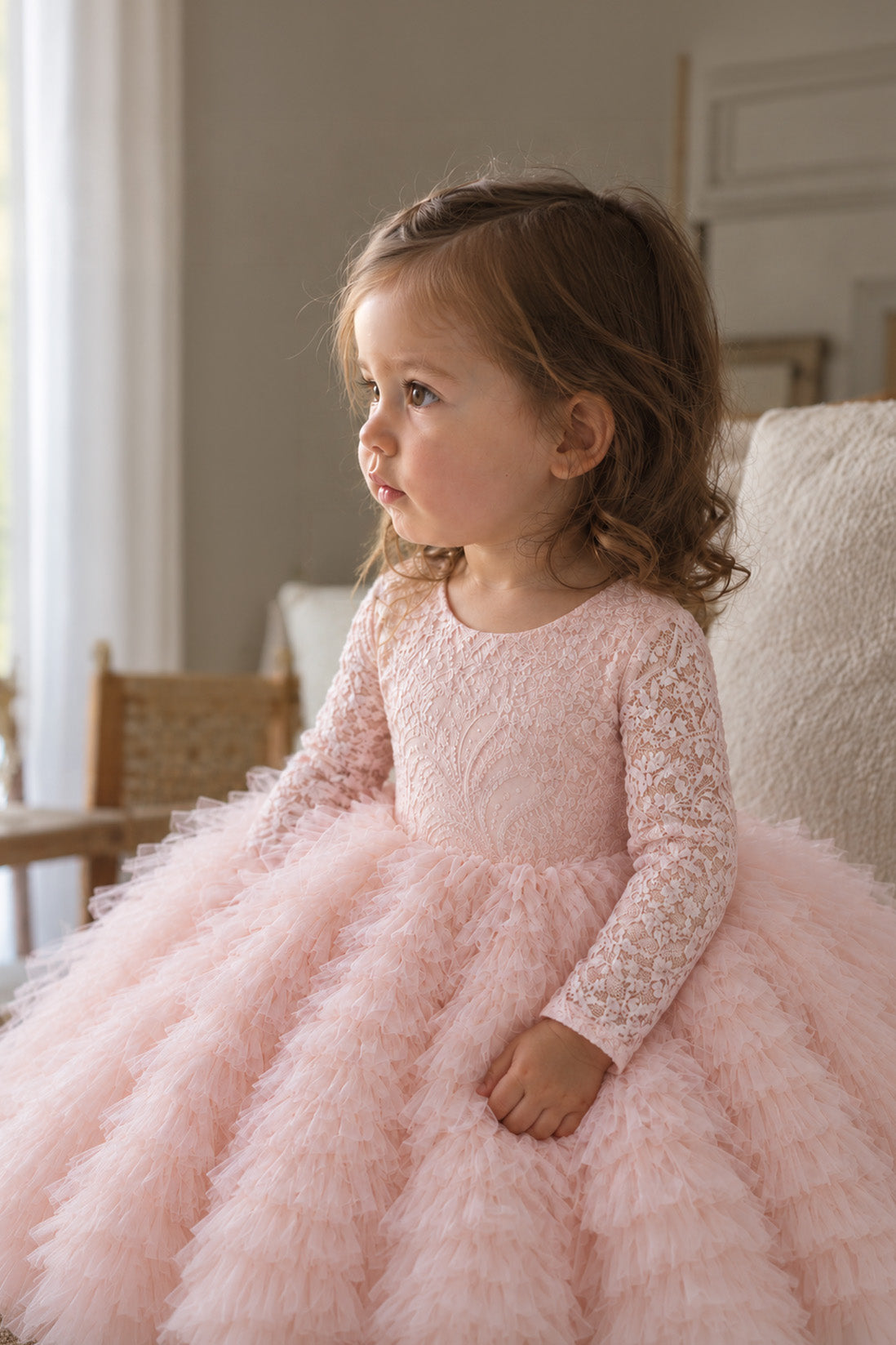 Mabel in Pink Party Girl or Flower Girl Dress {Baby + Toddler}
