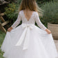 Mary-Jane in Ivory White ~ Party or Flower Girl Dress + Sash