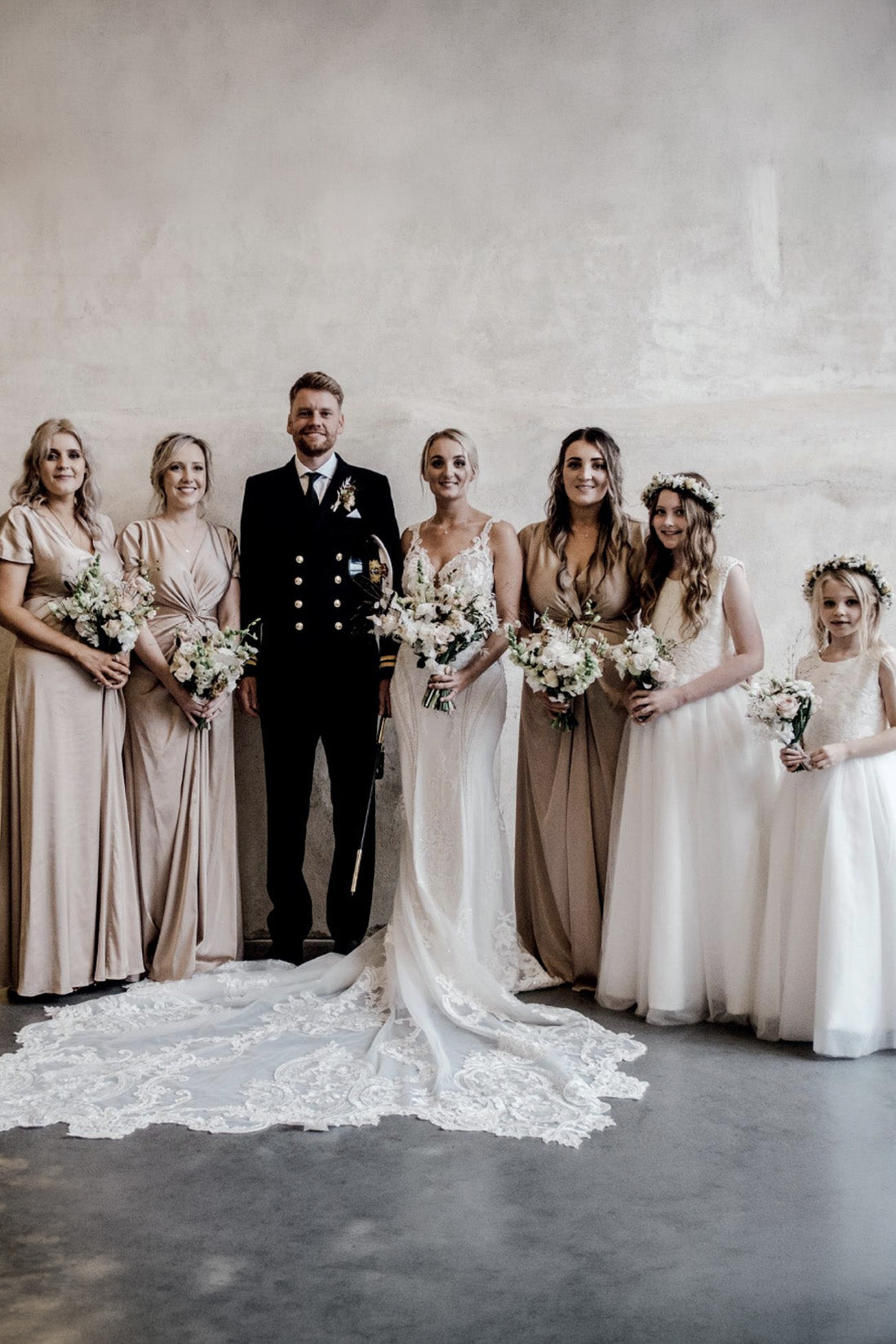 Maryanne in Champagne + Ivory White Skirt - Flower Girl Dress