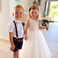 Maryanne in Champagne + Ivory White Skirt - Flower Girl Dress