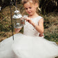 Maryanne in Champagne + Ivory White Skirt - Flower Girl Dress