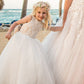 Maryanne in Champagne + Ivory White Skirt - Flower Girl Dress