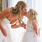 Maryanne in Champagne + Ivory White Skirt - Flower Girl Dress