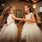 Maryanne in Champagne + Ivory White Skirt - Flower Girl Dress