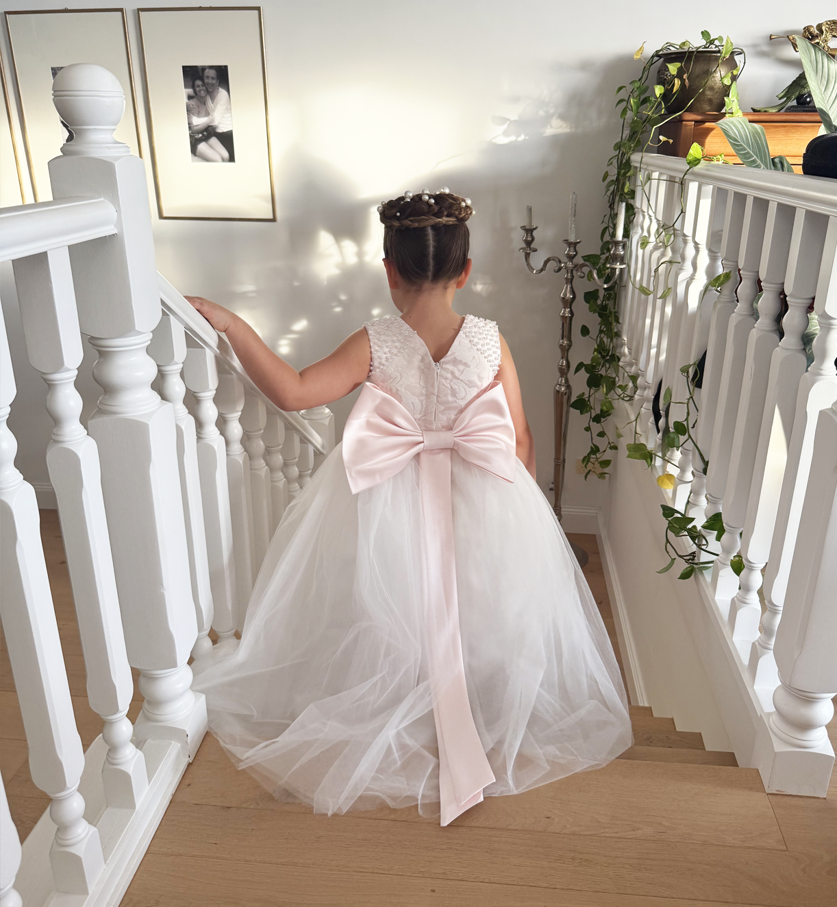 Maryanne Baby Pink + Ivory White Skirt - Flower Girl Dress