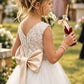 Maryanne in Champagne + Ivory White Skirt - Flower Girl Dress