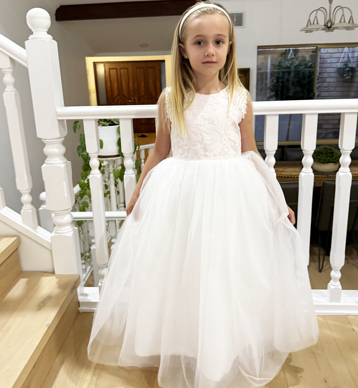 Maryanne Baby Pink + Ivory White Skirt - Flower Girl Dress