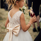 Maryanne in Champagne + Ivory White Skirt - Flower Girl Dress