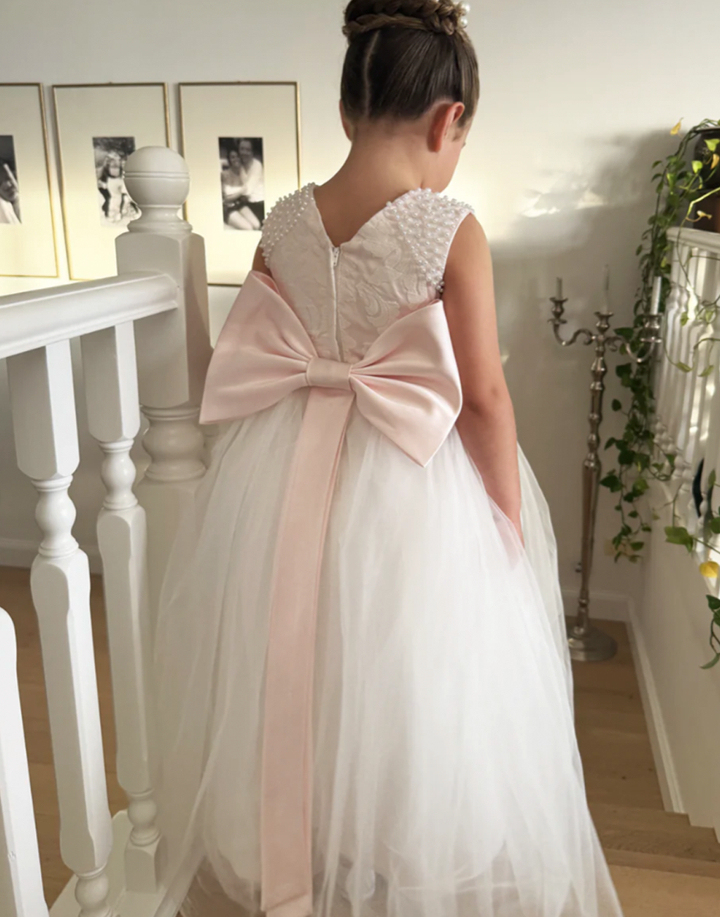 Maryanne Baby Pink + Ivory White Skirt - Flower Girl Dress