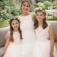 Maryanne in Champagne + Ivory White Skirt - Flower Girl Dress