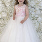 Maryanne in Dusty Pink + Ivory White Skirt - Flower Girl Dress