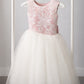 Maryanne in Dusty Pink + Ivory White Skirt - Flower Girl Dress