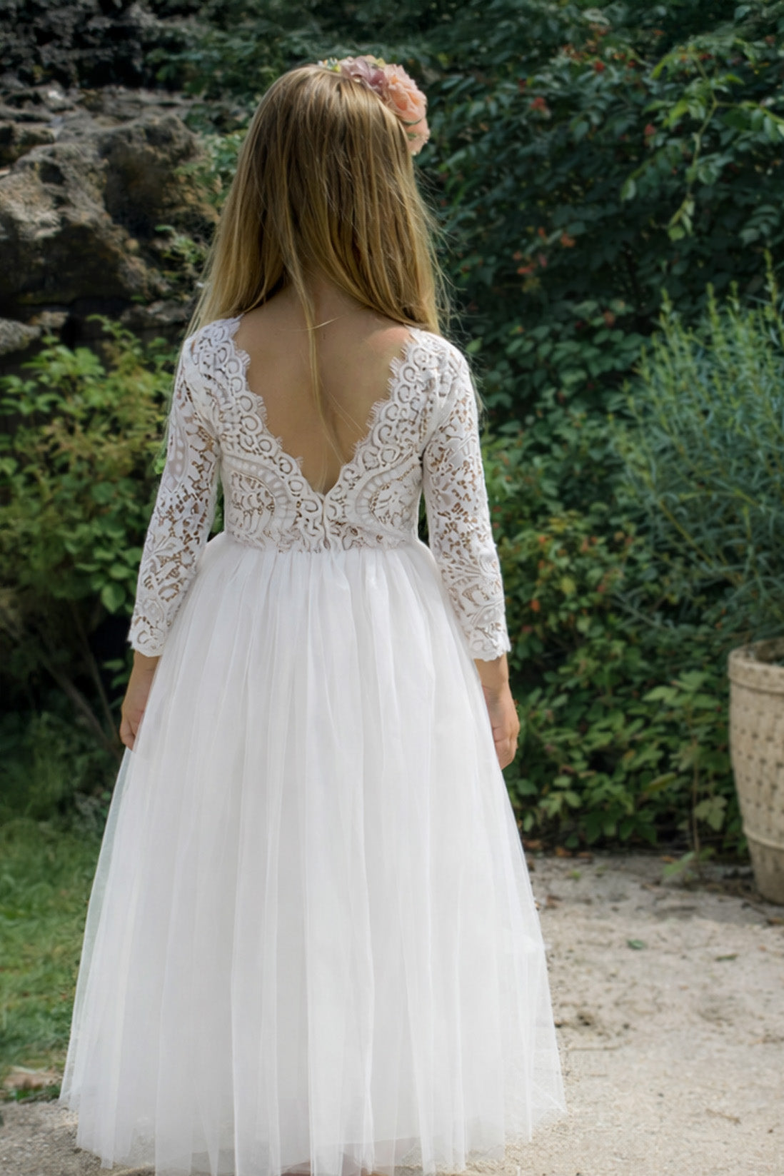 Mary-Jane in Ivory White ~ Party or Flower Girl Dress + Sash