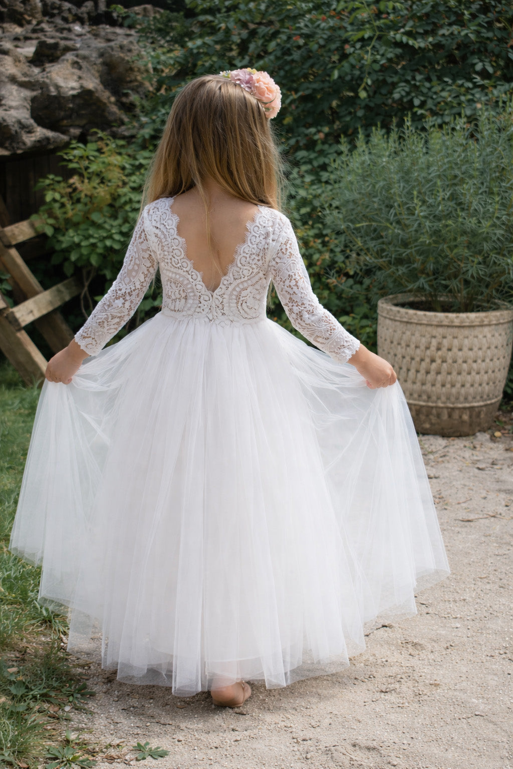 Mary-Jane in Ivory White ~ Party or Flower Girl Dress + Sash