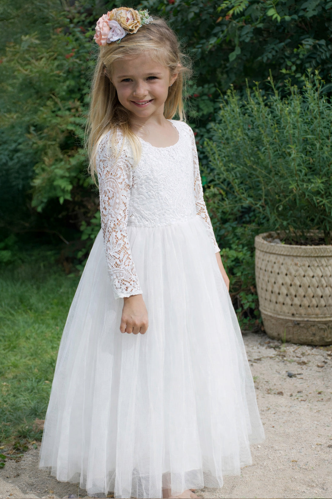 Mary-Jane in Ivory White ~ Party or Flower Girl Dress + Sash
