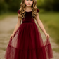 Noel in Burgundy ~ Party or Flower Girl Dress