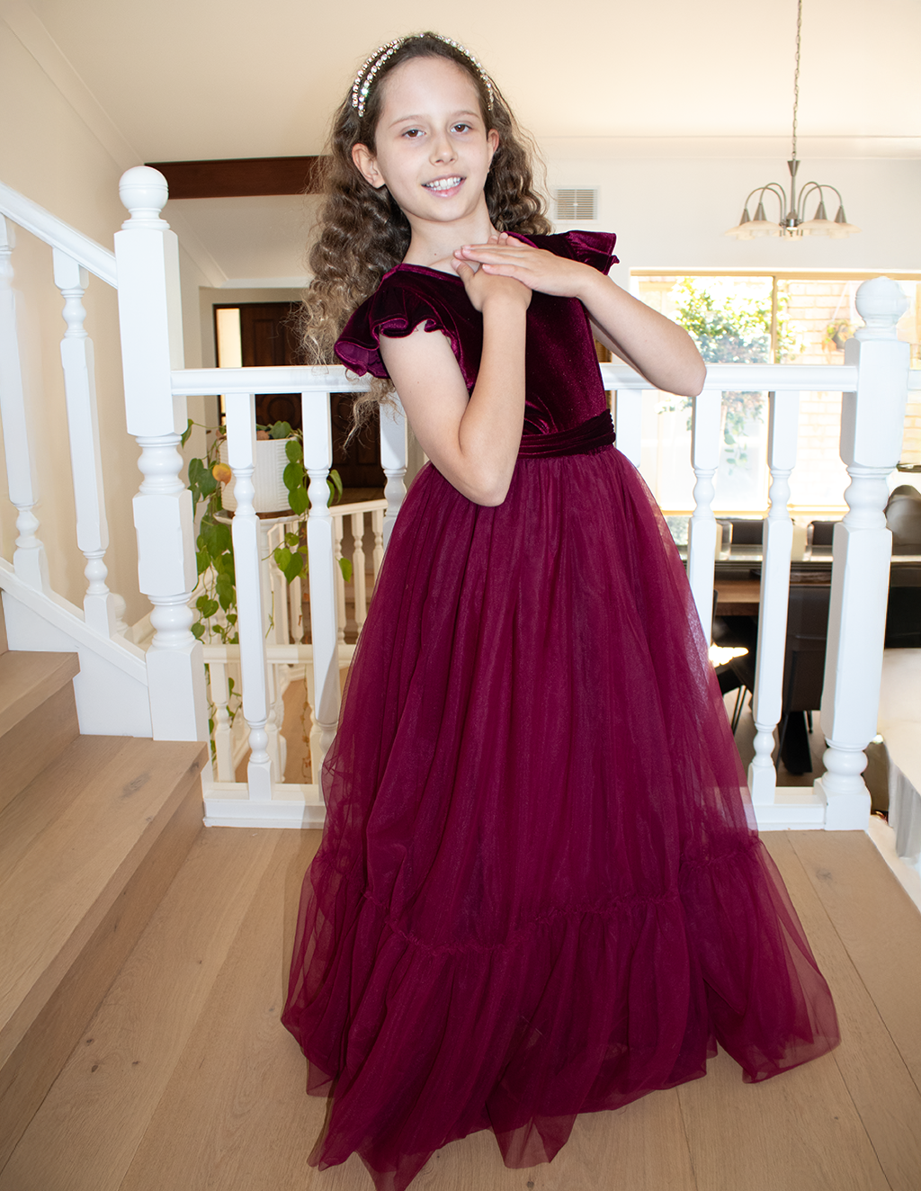Noel in Burgundy ~ Party or Flower Girl Dress