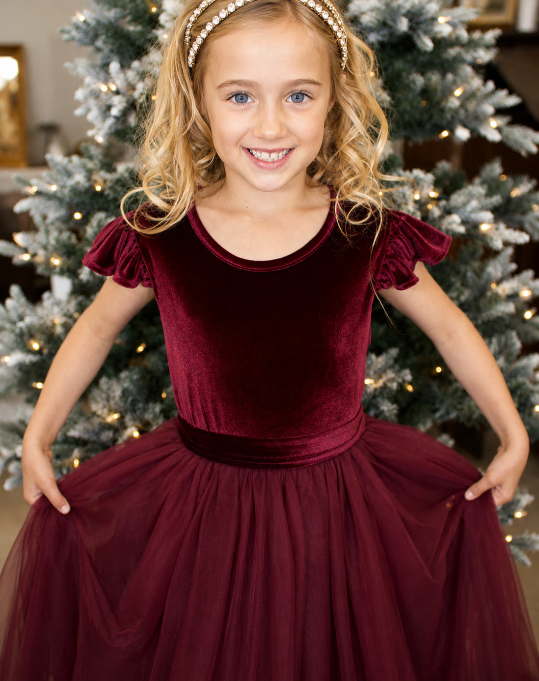 Noel in Burgundy ~ Party or Flower Girl Dress