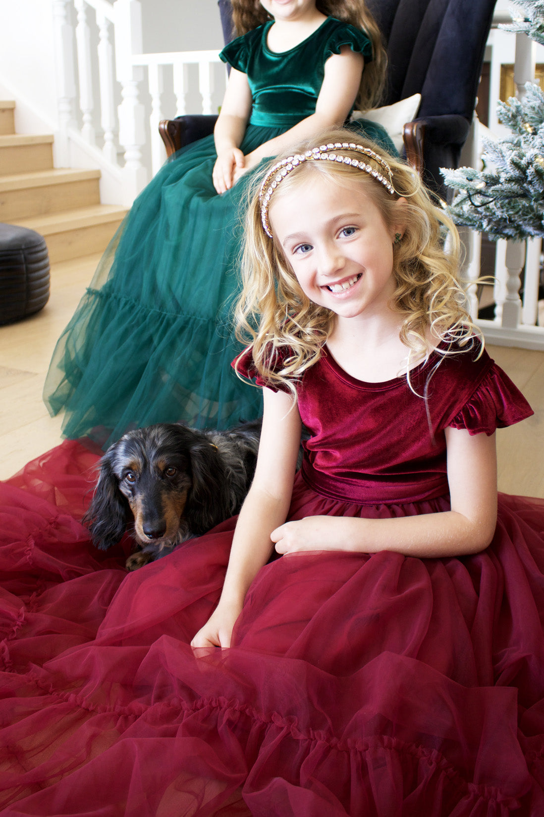 Noel in Burgundy ~ Party or Flower Girl Dress