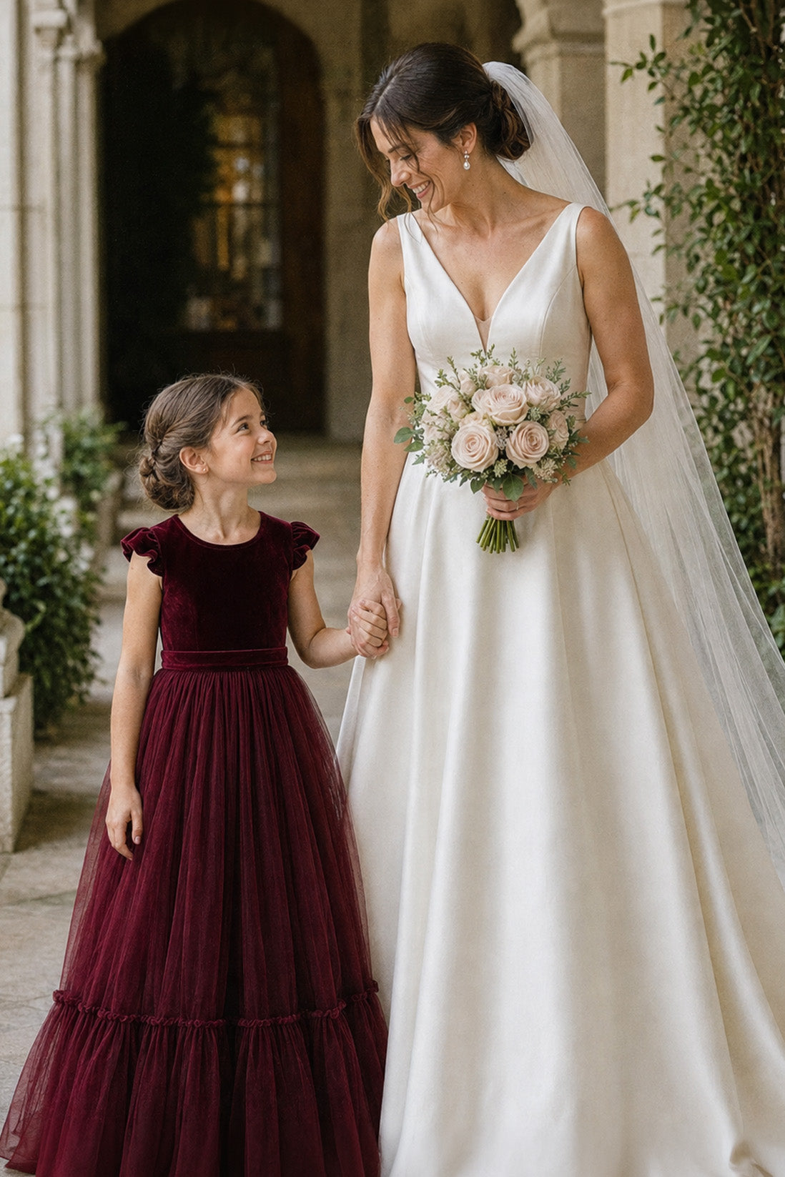 Noel in Burgundy ~ Party or Flower Girl Dress