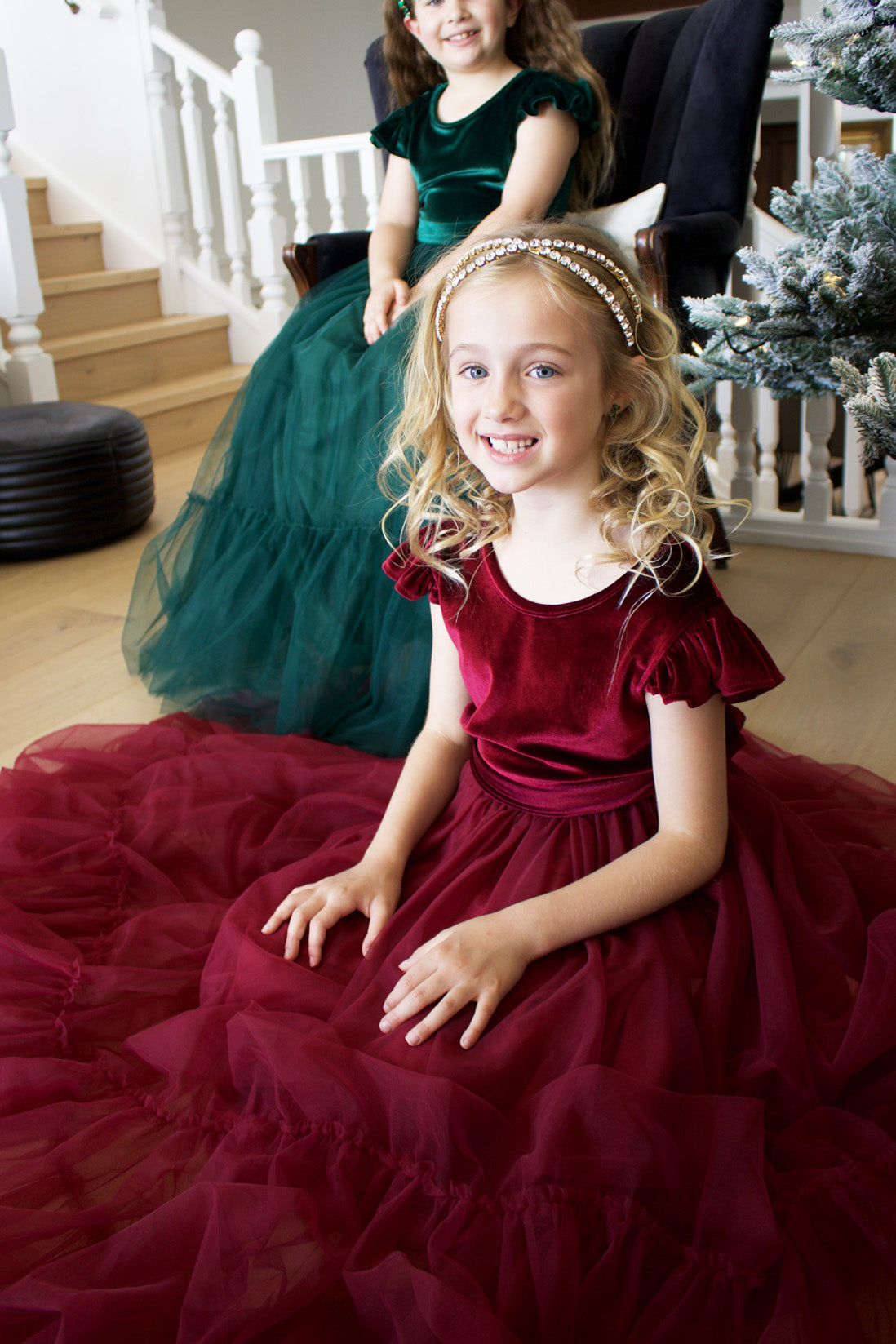 Noel in Burgundy ~ Party or Flower Girl Dress