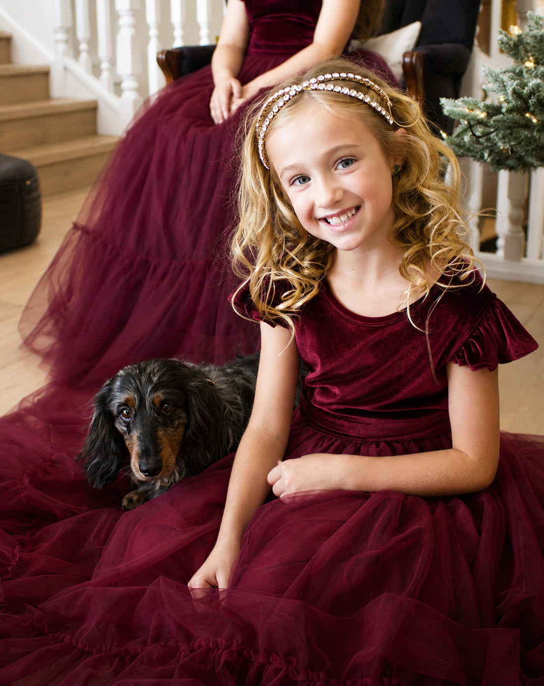 Noel in Burgundy ~ Party or Flower Girl Dress