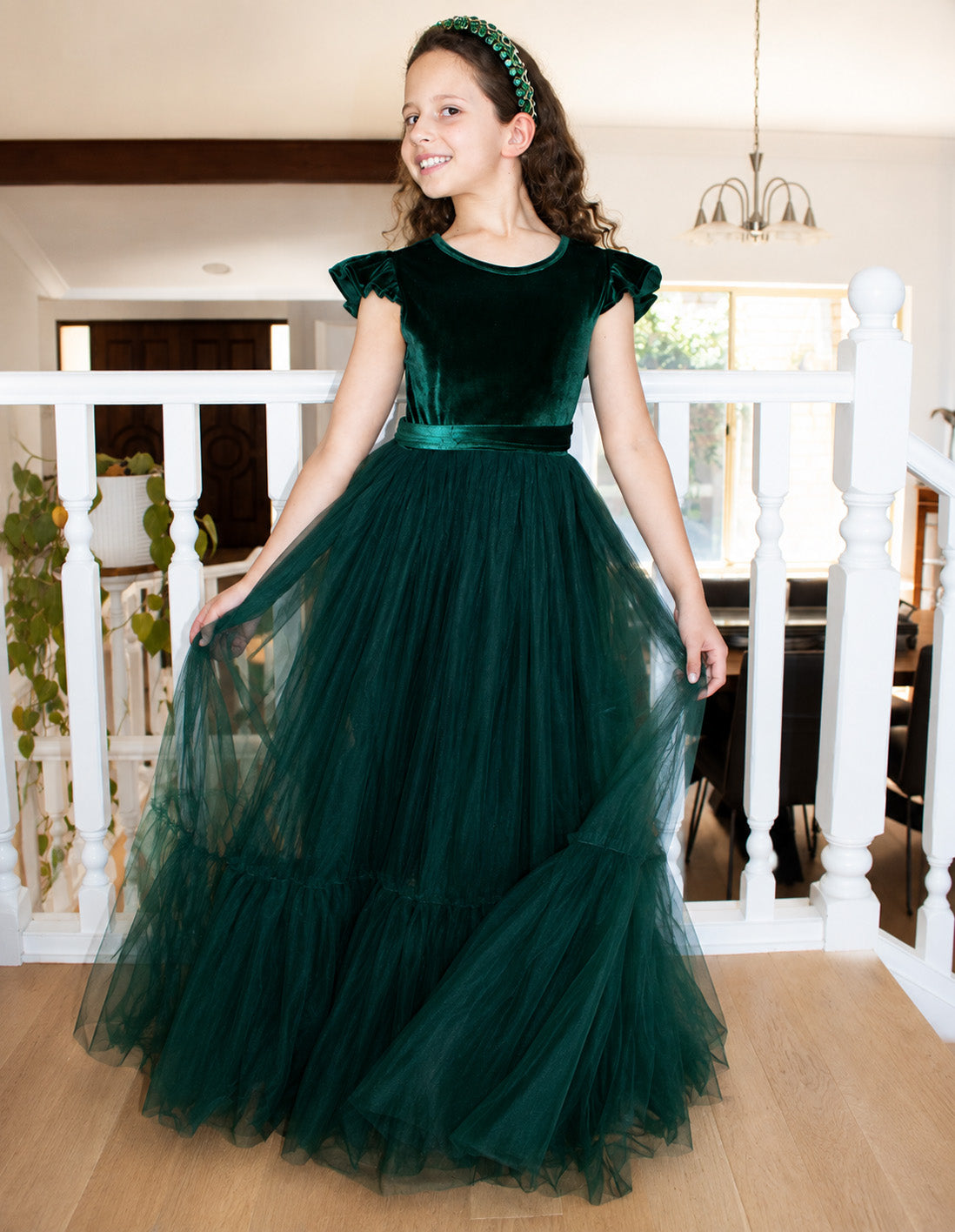 Noel in Forest Green ~ Party or Flower Girl Dress