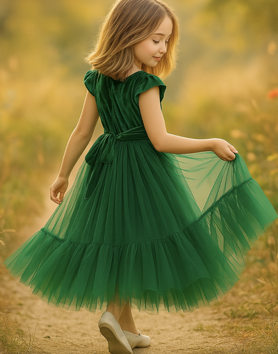 Noel in Forest Green ~ Party or Flower Girl Dress