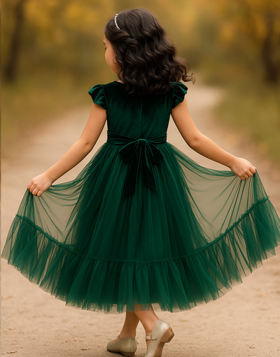Noel in Forest Green ~ Party or Flower Girl Dress