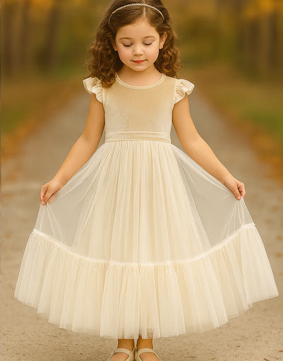 Noel in Champagne ~ Party or Flower Girl Dress