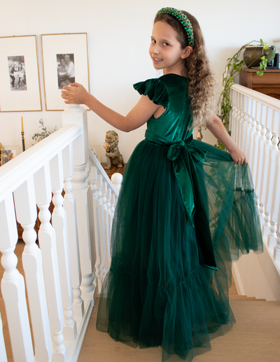 Noel in Forest Green ~ Party or Flower Girl Dress