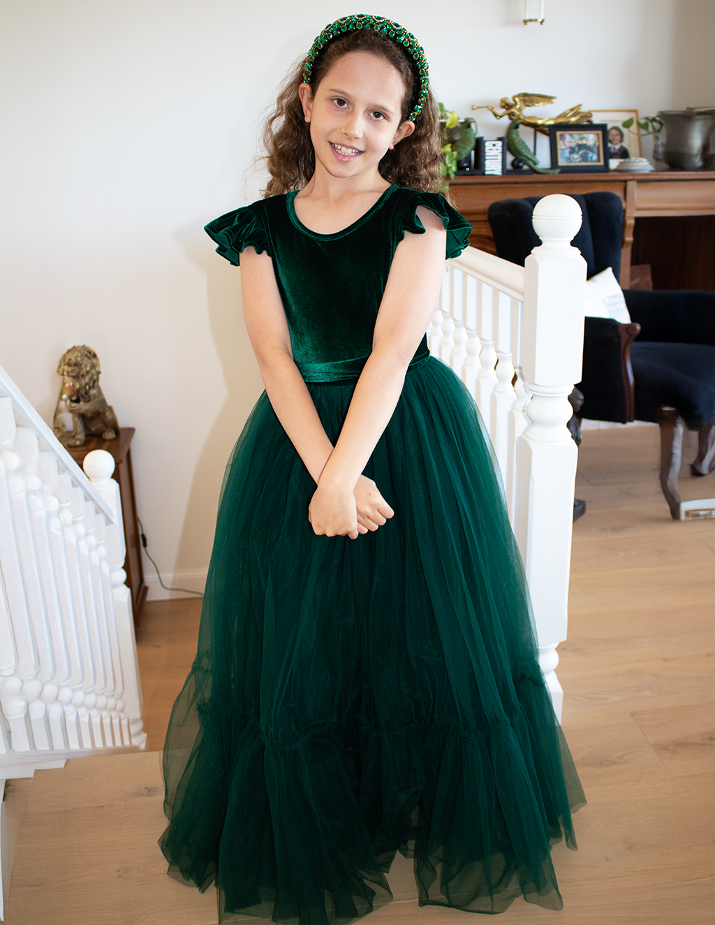 Noel in Forest Green ~ Party or Flower Girl Dress