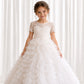 Ophelia in ivory White Party Girl or Flower Girl Dress