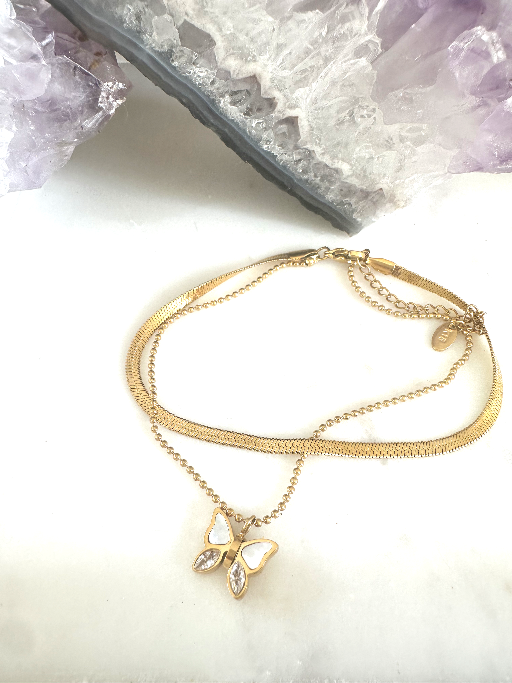 Papillon - Waterproof 18k Gold Plated Anklet for Girls/Teens