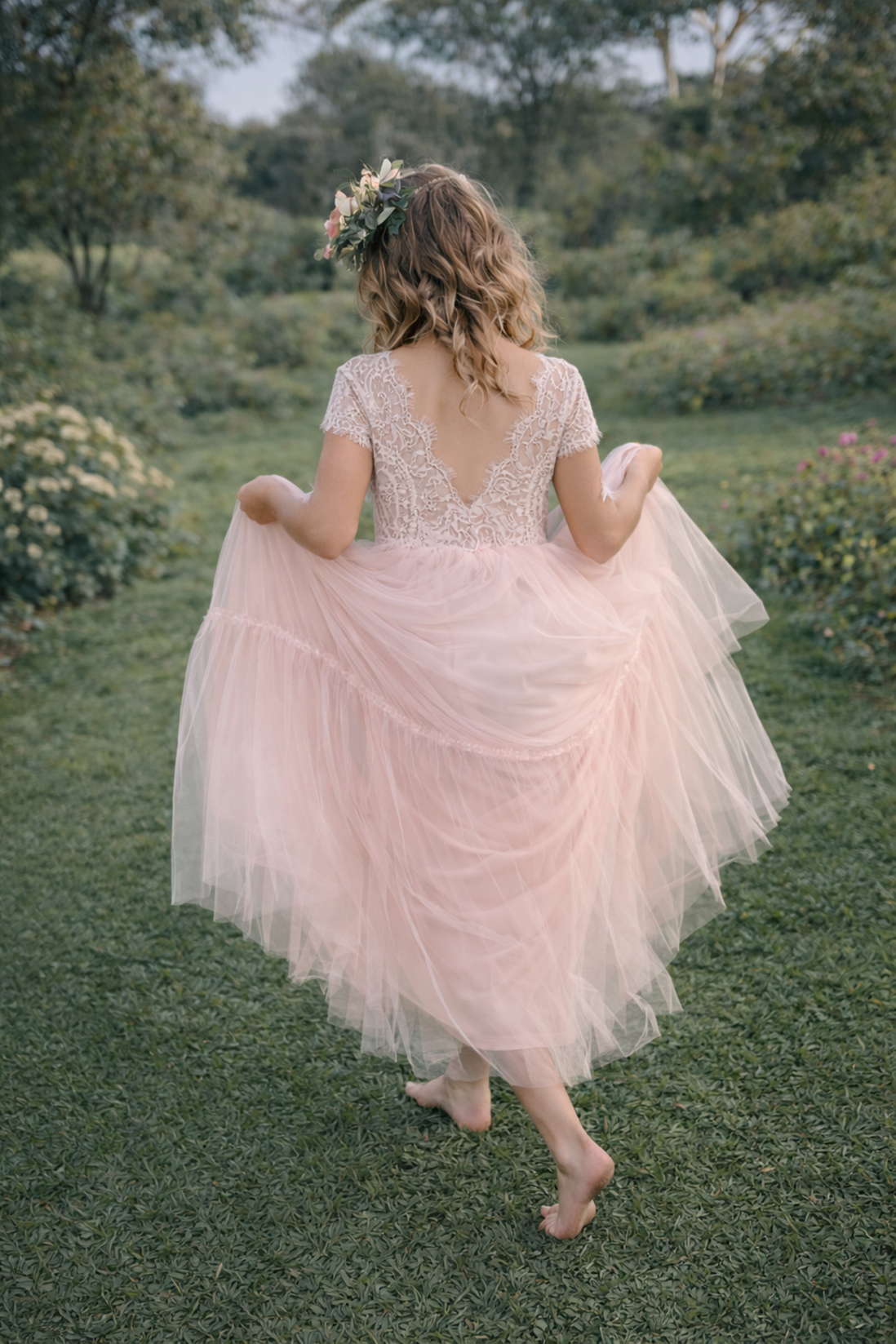 Pink Ivy in Ballet Pink ~ Party or Flower Girl Dress