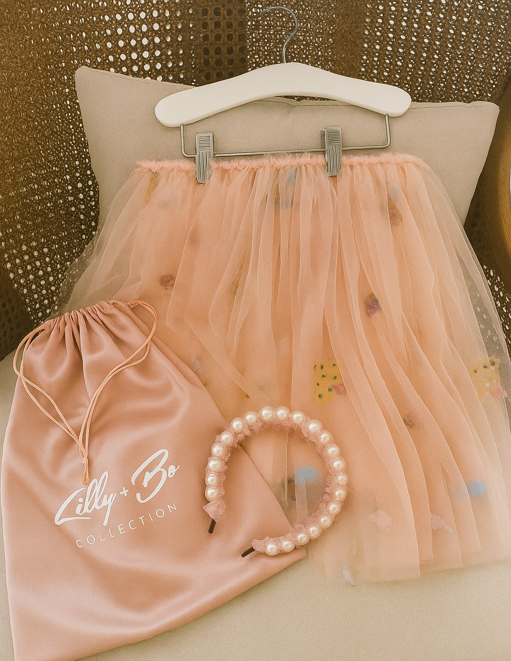 Pink Satin Drawstring Gift Bag