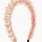 Pixie Pearls Headband (Ages 2 upwards) with a pink satin drawstring bag.