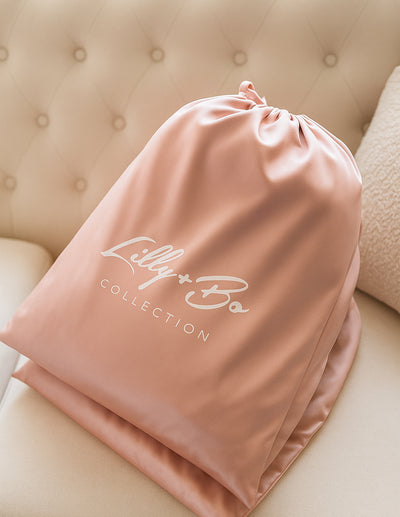 Pink Satin Drawstring Gift Bag