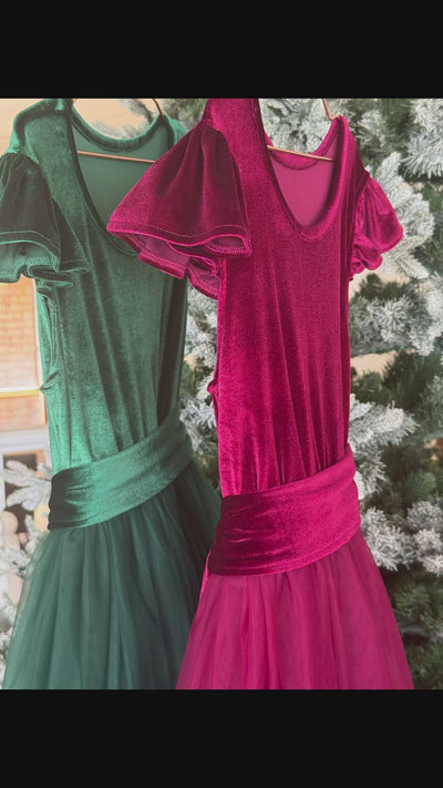 Noel in Burgundy ~ Party or Flower Girl Dress