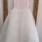 Maryanne Baby Pink + Ivory White Skirt - Flower Girl Dress
