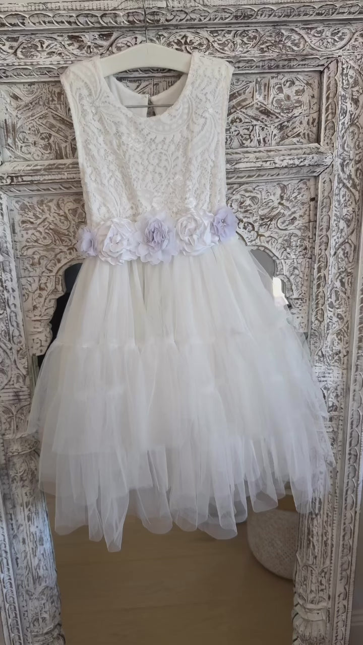 Juniper in Ivory White  Party or Flower Girl Dress