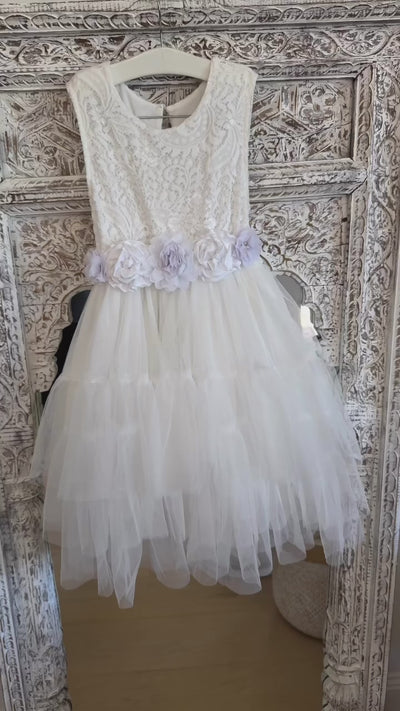 Juniper in Ivory White  Party or Flower Girl Dress