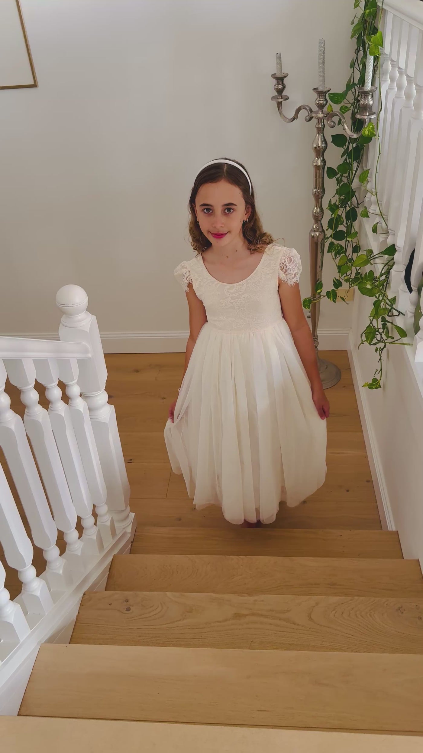 Blossom in Antique Cream ~ Party or Flower Girl Dress