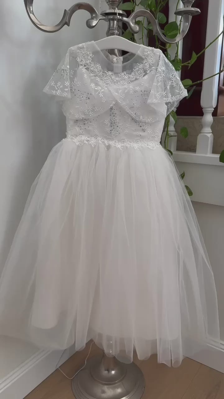 Grace ~ Off White Flower Girl or Communion Dress