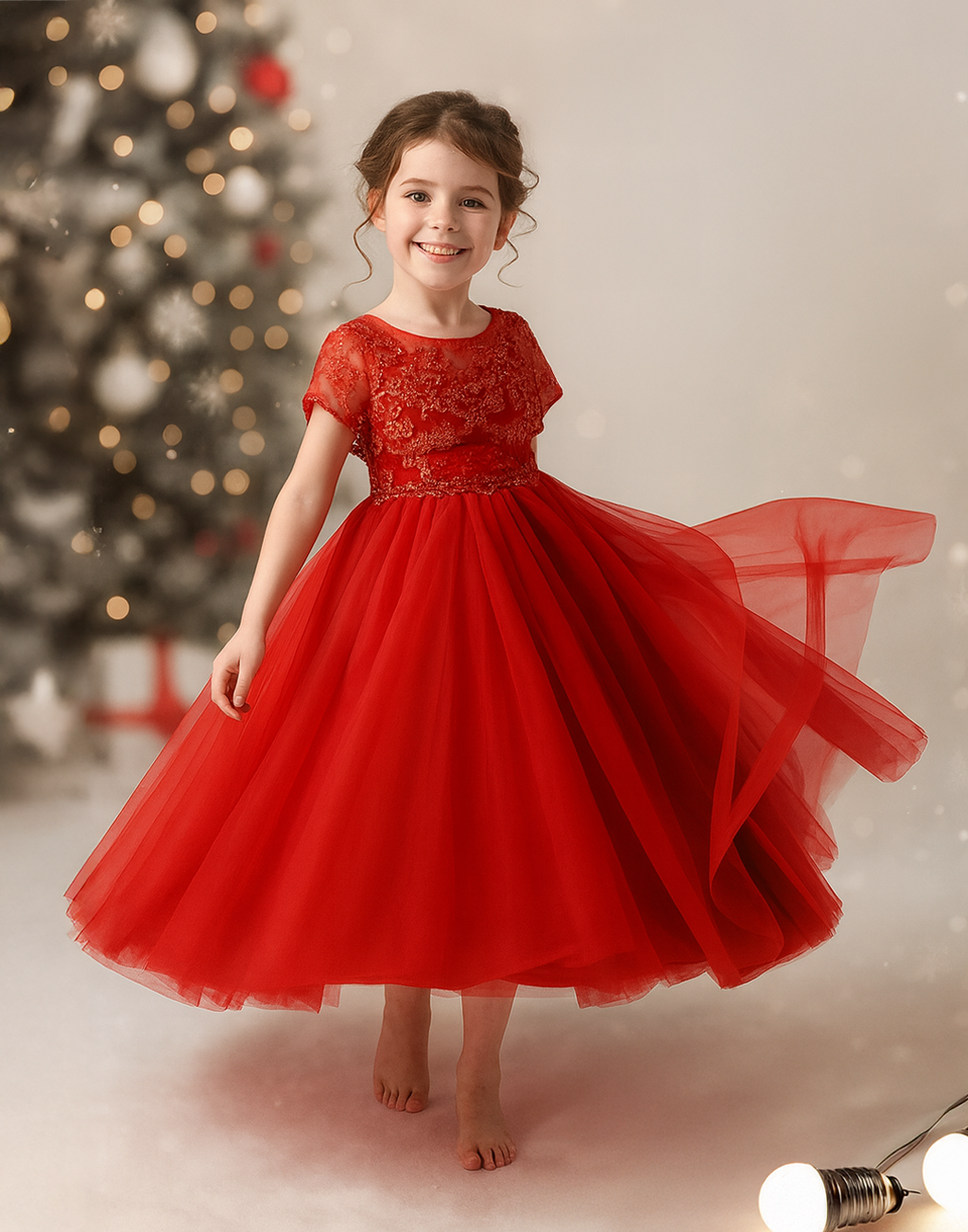 Grace in Red Party Dress or Flower Girl