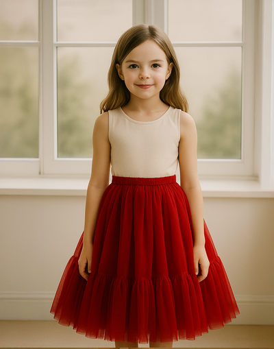 Starlight Whisper Tutu in Rosie Red