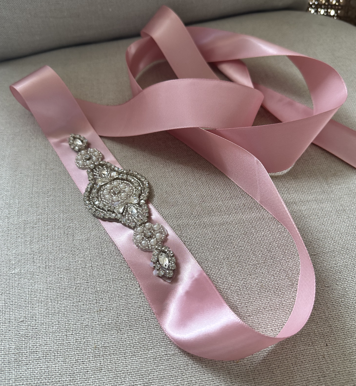 Sophia in Rose Pink Girls Flower/Bridal Sash