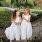 Saffron Ivory White ~ Luxurious Lace Flower Girl Dress