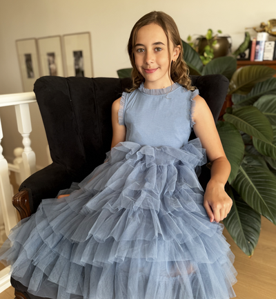 Sapphire in Cornflower Blue ~ Luxurious Party Dress