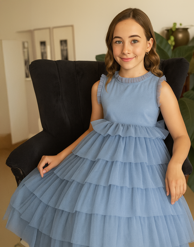 Sapphire in Cornflower Blue ~ Luxurious Party Dress